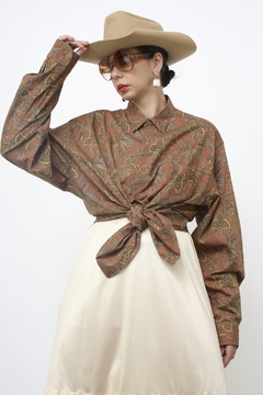 Maxi camisa western marrom - comprar online