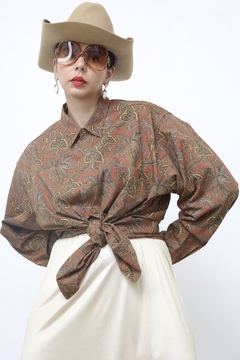 Maxi camisa western marrom na internet