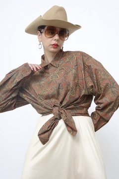 Maxi camisa western marrom - comprar online