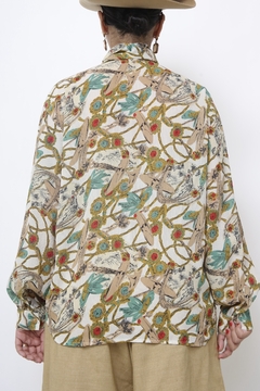 Camisa western estampa com verde poliester - comprar online