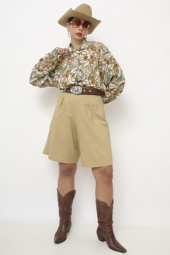 Camisa western estampa com verde poliester - comprar online
