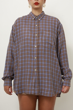 Imagem do Camisa roxa xadrez Pierre Cardin