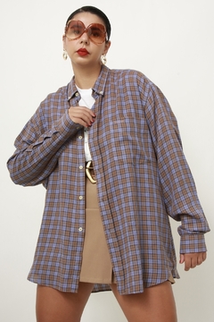 Camisa roxa xadrez Pierre Cardin - comprar online