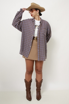 Camisa roxa xadrez Pierre Cardin - loja online