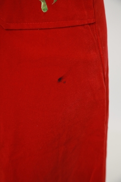 Vestido veludo vermelho bordado - Capichó Brechó