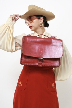 Mochila 100% couro marsala - loja online
