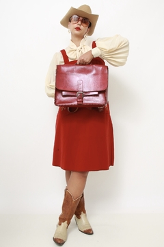 Imagem do Mochila 100% couro marsala