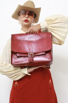 Imagem do Mochila 100% couro marsala