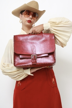 Mochila 100% couro marsala - loja online