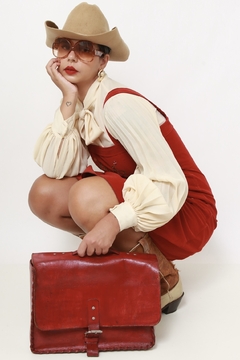 Mochila 100% couro marsala - comprar online