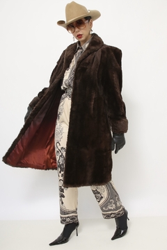 Casaco pele marrom forrado classico - comprar online