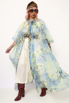 Robe azul laço volume vintage - Capichó Brechó