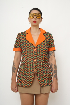Camisa laranja flores - comprar online