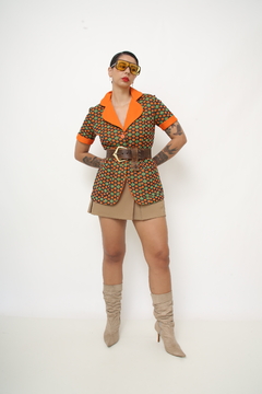 Camisa laranja flores - comprar online