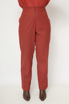 Calça vermelha com verde 70´s - Capichó Brechó
