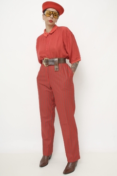 Calça vermelha com verde 70´s