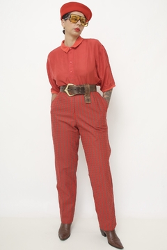 Calça vermelha com verde 70´s - comprar online