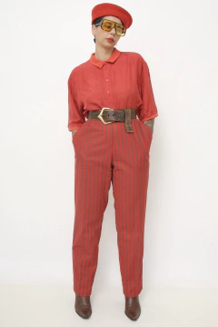 Calça vermelha com verde 70´s