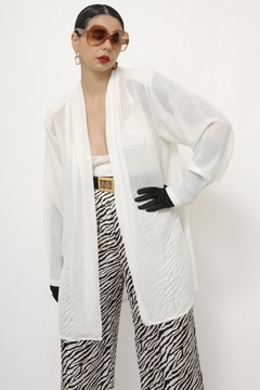 Camisa branca manga plissada - loja online