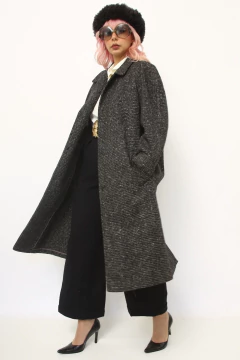 Casaco lã xadrez cinza pesado forro parcial na internet