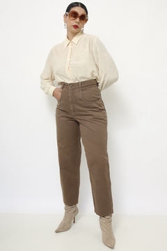 Calça marrom jeans cintura mega alta - comprar online