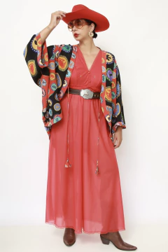 Kimono estampado 100% seda BDLN - Capichó Brechó