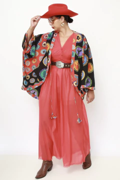 Kimono estampado 100% seda BDLN - Capichó Brechó