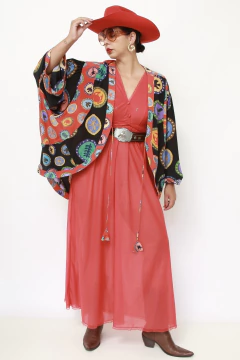 Kimono estampado 100% seda BDLN