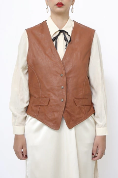 Colete couro caramelo western - comprar online