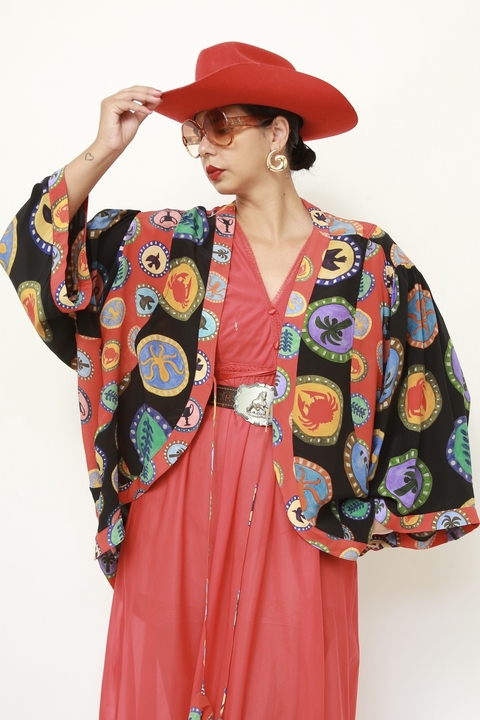 Kimono estampado 100% seda BDLN