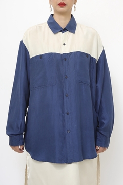 Camisa western marinho off seda na internet