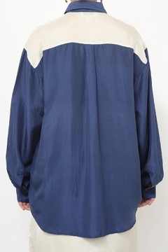 Camisa western marinho off seda - comprar online