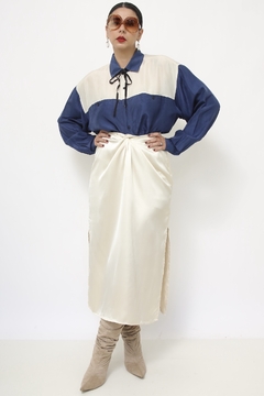 Camisa western marinho off seda