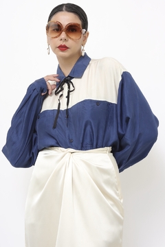 Camisa western marinho off seda - comprar online