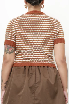 Pulover listras marrom western - comprar online