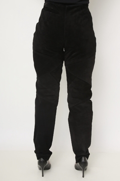 Calça preta couro camurça vintage - loja online