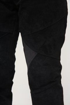 Calça preta couro camurça vintage - comprar online