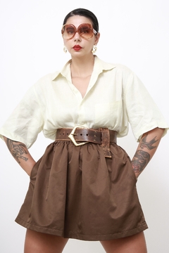 Camisa linho verde agua vintage