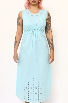 Conjunto CAMISOLA + ROBE azul bordado - comprar online