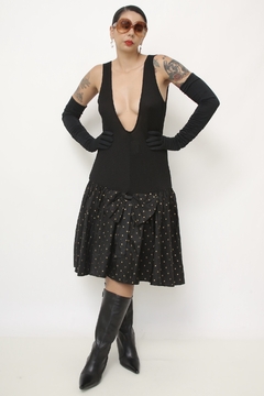 Vestido anos 80 ´s saia poa STEPPIN OUT