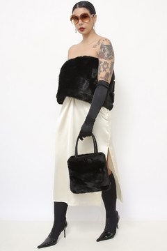 Top pelucia preto vintage