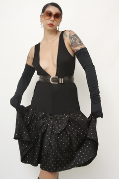 Vestido anos 80 ´s saia poa STEPPIN OUT - loja online