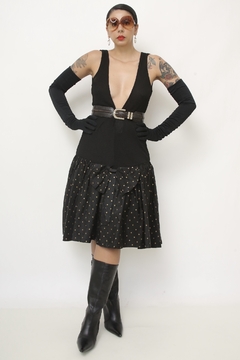 Vestido anos 80 ´s saia poa STEPPIN OUT - loja online