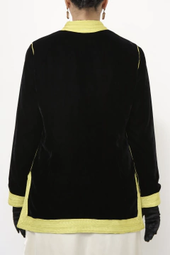 Blazer veludo preto forrado vintage - comprar online
