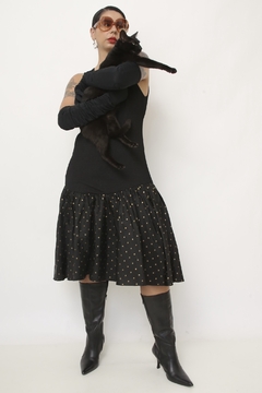 Vestido anos 80 ´s saia poa STEPPIN OUT na internet