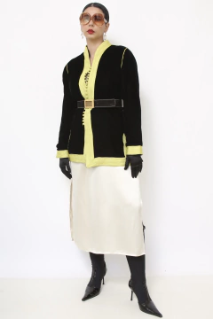 Blazer veludo preto forrado vintage - Capichó Brechó