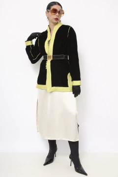 Blazer veludo preto forrado vintage