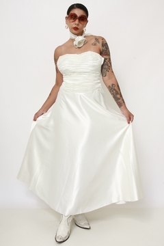 Vestido noiva drapeado flor - loja online