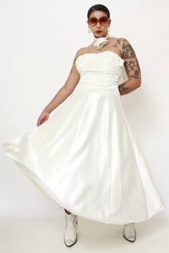 Vestido noiva drapeado flor - loja online