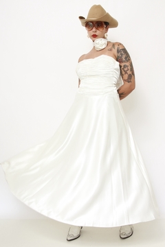 Vestido noiva drapeado flor - loja online